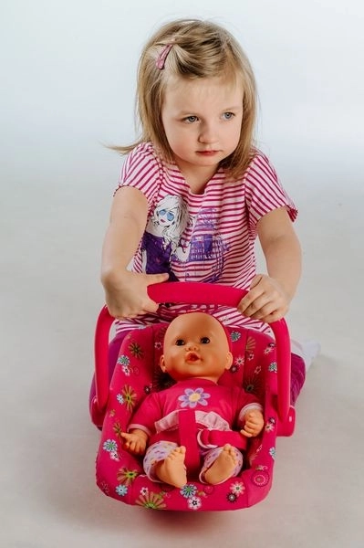 Draagzak voor poppen met stoffen bekleding