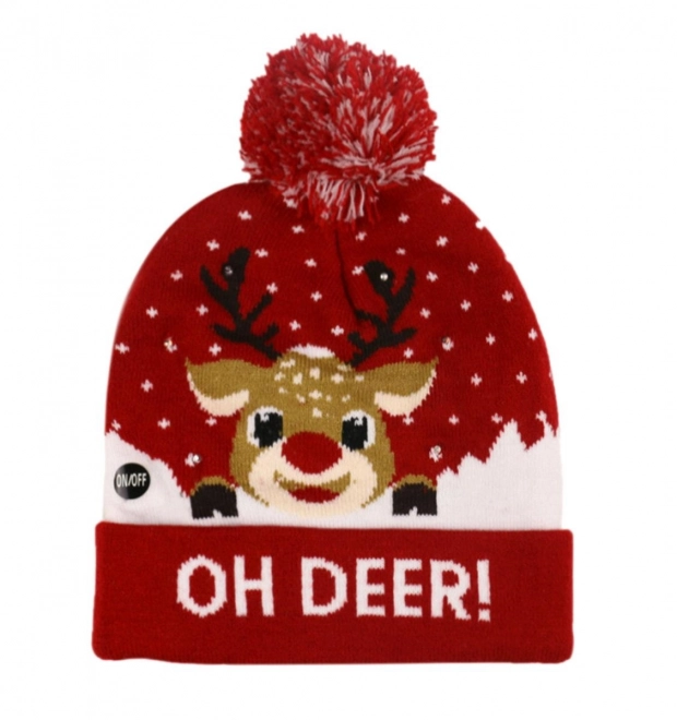 Kerstmuts LED met rendiermotief