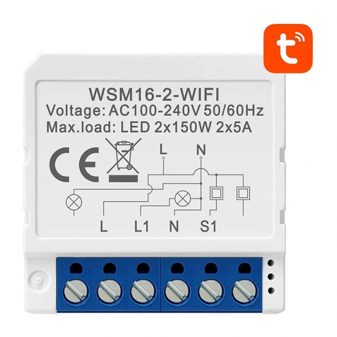 Slimme WiFi-schakelmodule Avatto WSM16 TUYA