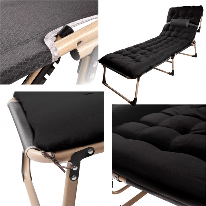 Opvouwbaar campingbed 193 cm zwart