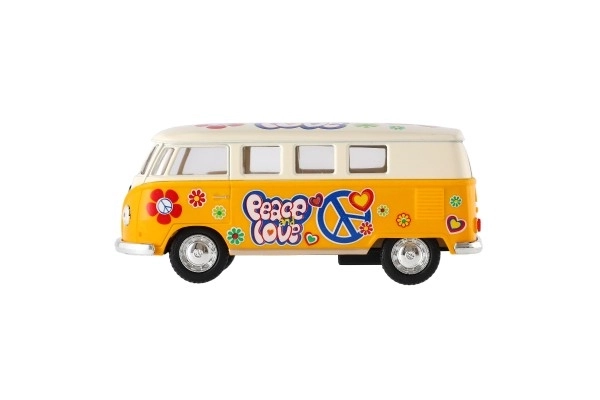 Bus Kinsmart VW Klassiek metaal/plastic 13 cm met terugtrek