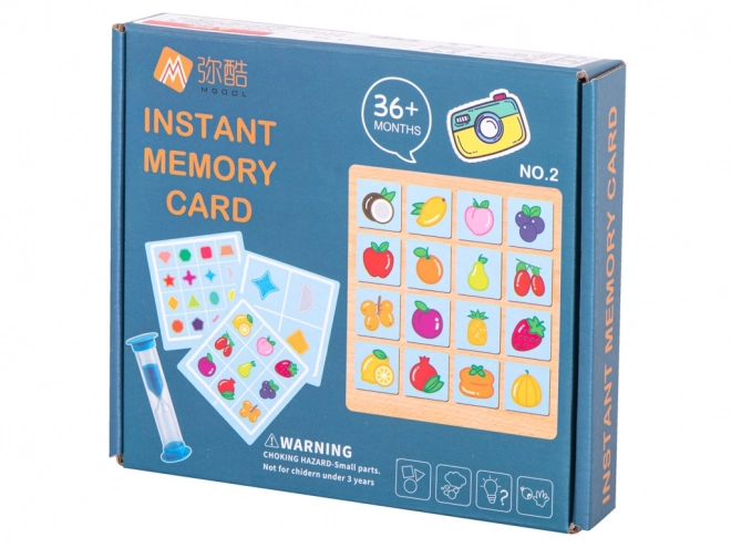 Houten puzzel memory spel fruit en vormen
