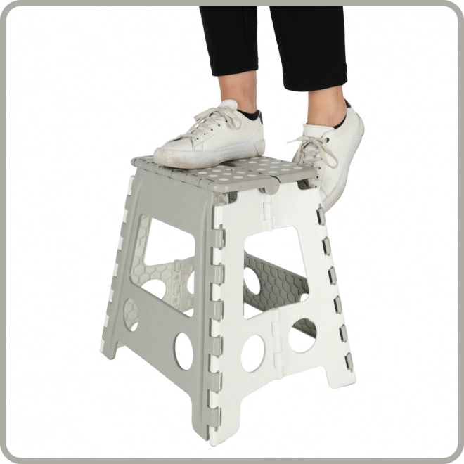 Opvouwbare antislip kruk 39 cm lichtgrijs