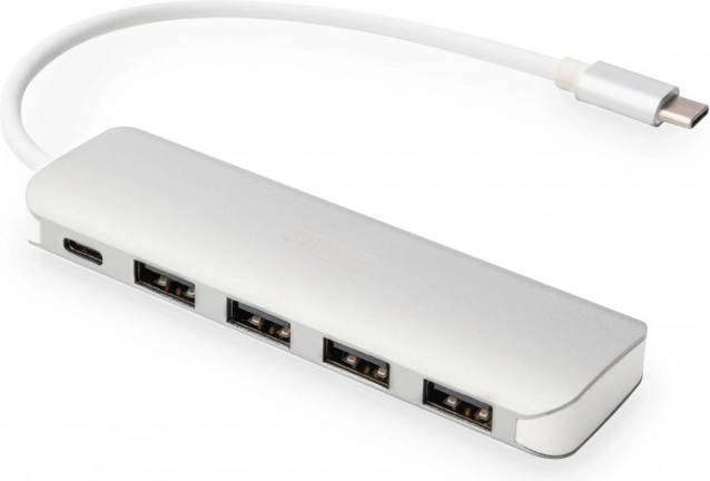 USB‑C-hub 4× USB 3.0 met Power Delivery, aluminium