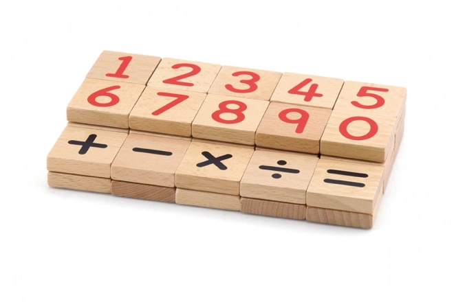 Magnetische houten cijfers 40 stuks