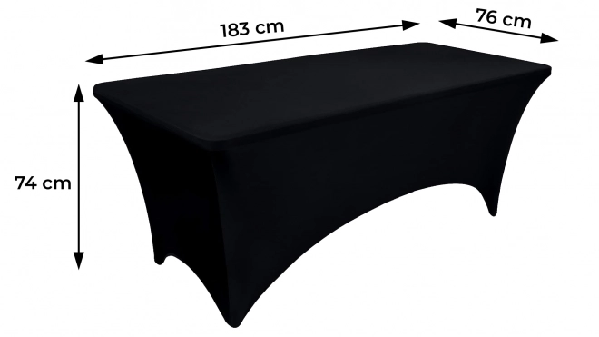 Universele elastische tafelkleed voor catering 180 cm zwart MultiGarden