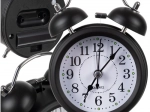 Retro metalen wekker met LED-achtergrondverlichting en stille werking