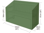 Afdekzeil voor tuinbank 163 × 66 × 81 cm, PE 90 g/m²