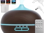 Ultrasone aroma-diffuser en luchtbevochtiger 400 ml met LED, ionisatie en afstandsbediening