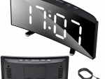 Digitale LED‑wekker met spiegeldisplay en thermometer
