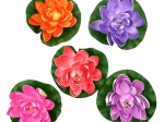 Drijvende decoratie Waterlelie van kunststof (UH) 18 cm (mix van 5 kleuren)