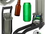 Wandgemonteerde blikjesvergruizer met flesopener