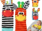 Kruzzel sensorische set rammelaars – polsbandjes en sokjes voor baby’s (4 stuks)