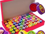 Set stempels voor kinderen - 60 stuks, dieren en emoticons