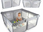 Opvouwbare kinderbox 120 × 120 cm met ritssluiting ingang