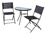 Tuin- en balkonset Marco – inklapbare tafel met gehard glas en 2 stoelen
