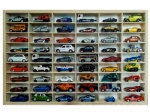 Houten plank voor autootjes met 54 vakjes