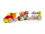 Trein met auto's houten puzzel