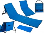 Opvouwbare strandmat met rugleuning en tas 2-in-1 blauw