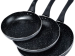 Set granieten pannen Black Line 3 stuks 20 / 24 / 28 cm
