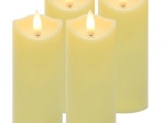 Ruhhy LED-kaars/-inzet voor graflichtje 12,5 × 5 cm, warm wit, flikkerende vlam (4 stuks)