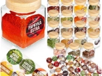 Glazen kruidenpotjes 100 ml, 24 stuks + 90 stickers