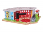 Bigjigs Rail houten depot voor 5 treinen