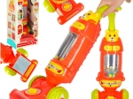 Interactieve kindersteelstofzuiger met geluiden frambooskleurig 46 cm