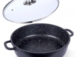 Granitische pan met glazen deksel GRANDE 28 cm