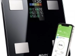 Analytische personenweegschaal RUHHY met LCD, BIA-analyse en Bluetooth, zwart