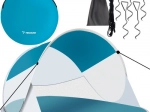 Zelfuitklappende strandtent POP-UP TRIZAND 190 × 120 × 90 cm met muggengaas