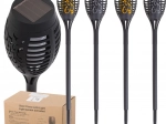 Zonnelampen voor de tuin in fakkelstijl 12 LED, set van 4