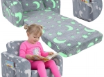 Uitschuifbare kinderfauteuil Kruzzel met maantjes en sterren
