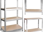 Metalen stellingkast PLONOS 174 × 80 × 40 cm, verzinkt, 4 legplanken, draagvermogen 600 kg