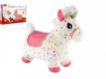 Pluchen springdier eenhoorn met geluid, wit met sterretjes