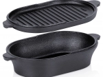 Gietijzeren ovale braadslede met deksel 2-in-1 cast line 28 × 16 cm, 1,2 l