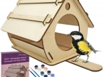Houten vogelvoederhuisje om te monteren en te schilderen MAALEO