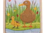 Houten framepuzzel BIGJIGS TOYS eend met eendje – 16 stukjes