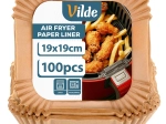 Papieren inlegvellen voor heteluchtfriteuse 19 × 19 cm, 100 stuks