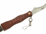 Opvouwbaar paddenstoelenmes met borsteltje en etui