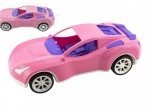 Sportieve plastic auto 38 cm in net – roze