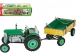 Groene tractor Zetor met aanhanger en opwindmechanisme Kovap