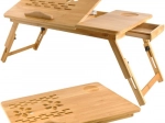 Bamboe verstelbare laptoptafel 17″ met ventilatie en lade