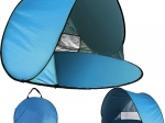 Zelfoprichtende strand pop-up tent met UV-bescherming, blauw