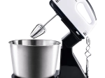 Keukenhandmixer met standaard en roestvrijstalen kom, 7 snelheden
