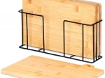 Bamboe snijplanken met standaard 28 × 20 cm, set van 4