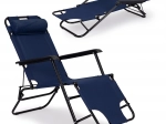 Tuinligbed met hoofdsteun blauw