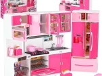 Plastic keukentje voor poppen, 4 modules met LED-verlichting en geluiden, 48 cm