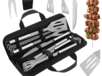 KAMINER barbecueset van roestvrij staal, 9 stuks in een stevig etui