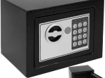 Elektronische kluis met code en sleutel, zwart, A5